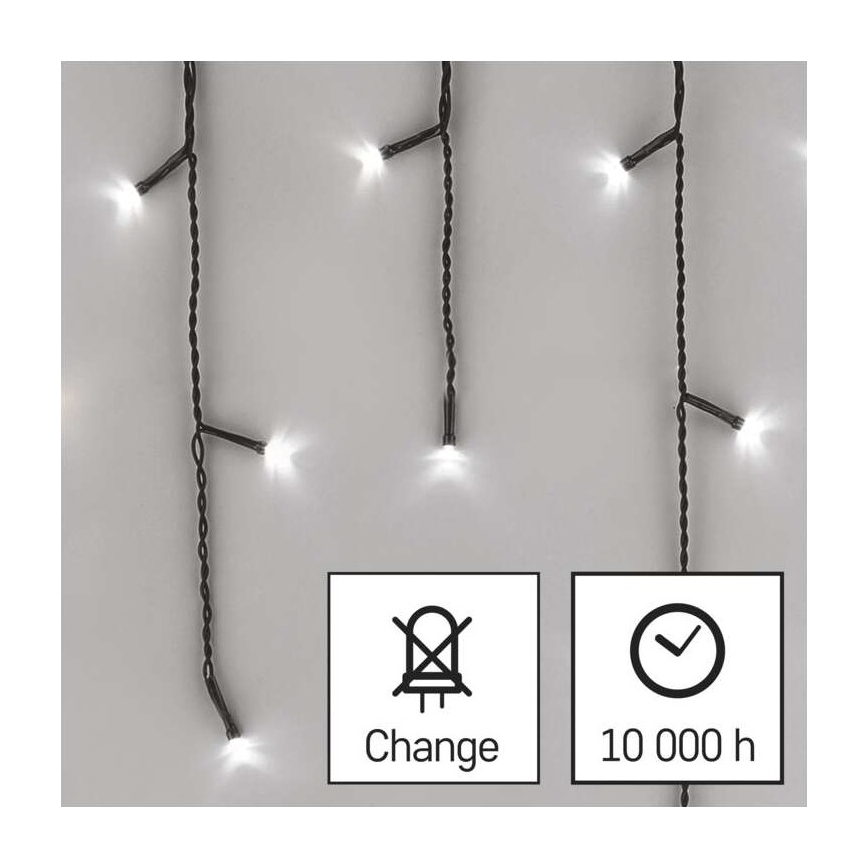 LED Vánoční venkovní řetěz 600xLED/8 módů 15m IP44 studená bílá