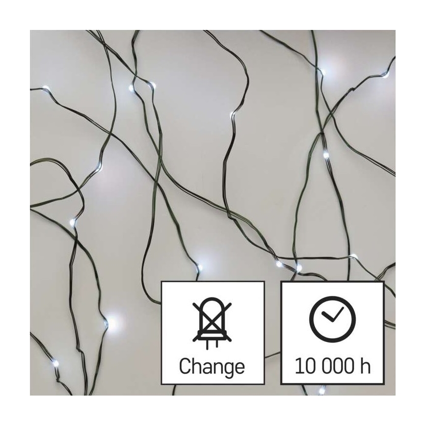 LED Vánoční venkovní řetěz 75xLED/12,5m IP44 studená bílá