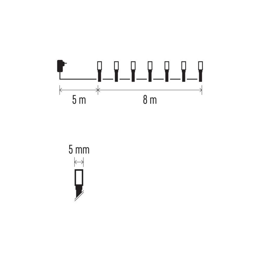 LED Vánoční venkovní řetěz 80xLED/13m IP44 teplá bílá