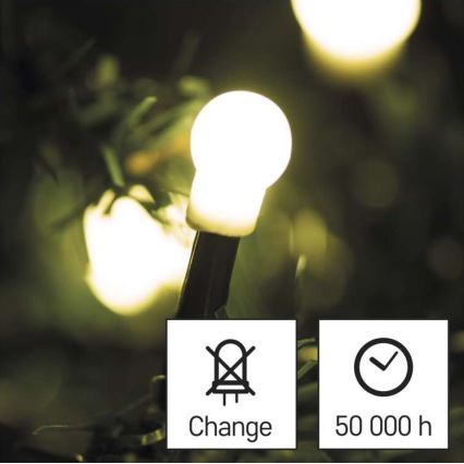 LED Vánoční venkovní řetěz 80xLED/13m IP44 teplá bílá