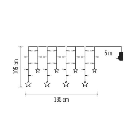 LED Vánoční závěs 115xLED/1,35W 6,85x1,05 m teplá bílá