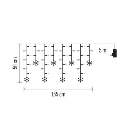 LED Vánoční závěs 60xLED/1,35W 635x50 cm studená bílá