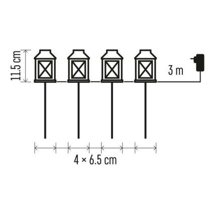 LED Venkovní dekorace 4xLED/5W/230V IP44