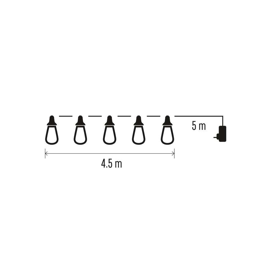 LED Venkovní dekorační řetěz 100xLED/9,5m IP44