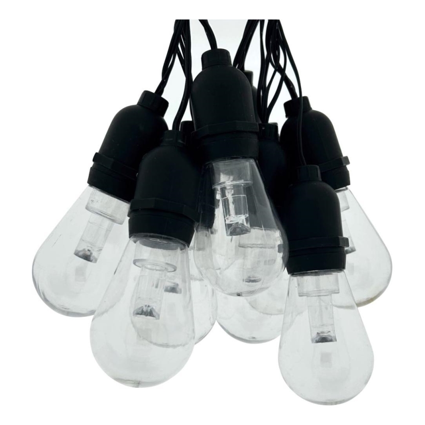 LED Venkovní dekorační řetěz 10xLED/0,15W/230V 3,8 m IP44 černá