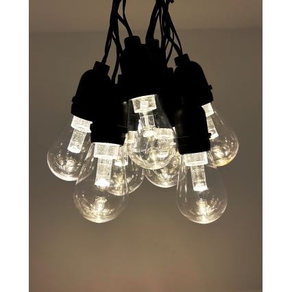 LED Venkovní dekorační řetěz 10xLED/0,15W/230V 3,8 m IP44 černá