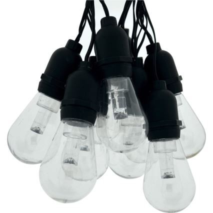 LED Venkovní dekorační řetěz 10xLED/0,15W/230V 3,8 m IP44 černá