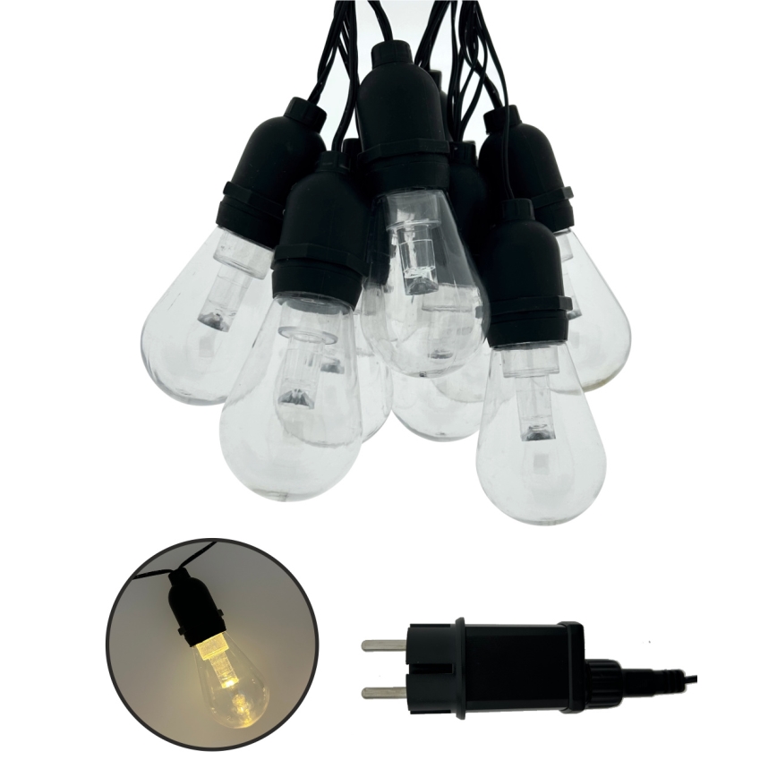 LED Venkovní dekorační řetěz 10xLED/0,15W/230V 3,8 m IP44 černá