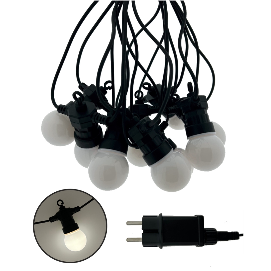 LED Venkovní dekorační řetěz 10xLED/0,36W/230V 4,5 m IP44 černá