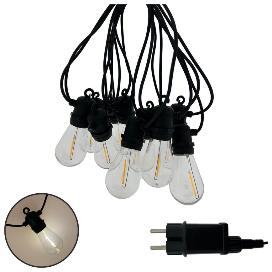 LED Venkovní dekorační řetěz 10xLED/0,36W/230V 8 m IP44 černá
