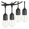 LED Venkovní dekorační řetěz 20xE27/1W/230V 10 m IP65 černá