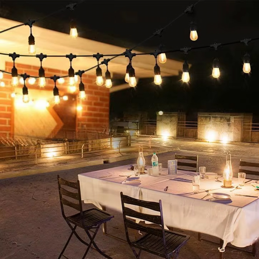 LED Venkovní dekorační řetěz 20xE27/1W/230V 10 m IP65 černá