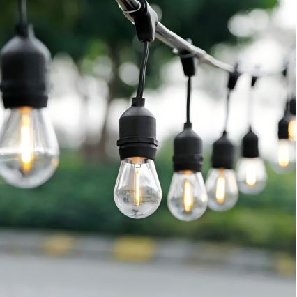 LED Venkovní dekorační řetěz 20xE27/1W/230V 10 m IP65 černá