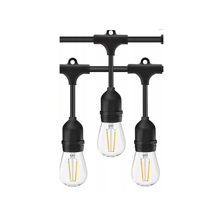LED Venkovní dekorační řetěz 20xE27/1W/230V 10 m IP65 černá