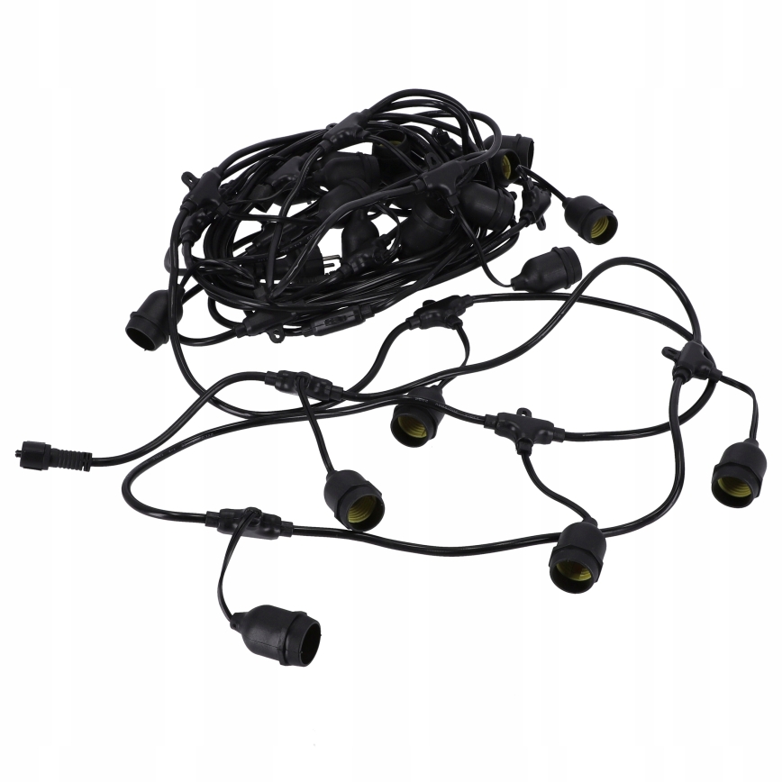 LED Venkovní dekorační řetěz 20xE27/1W/230V 20,94 m IP44 černá