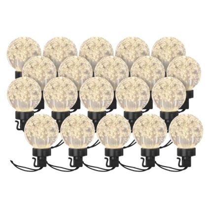 LED Venkovní dekorační řetěz 20xLED/12,6m IP44 teplá bílá