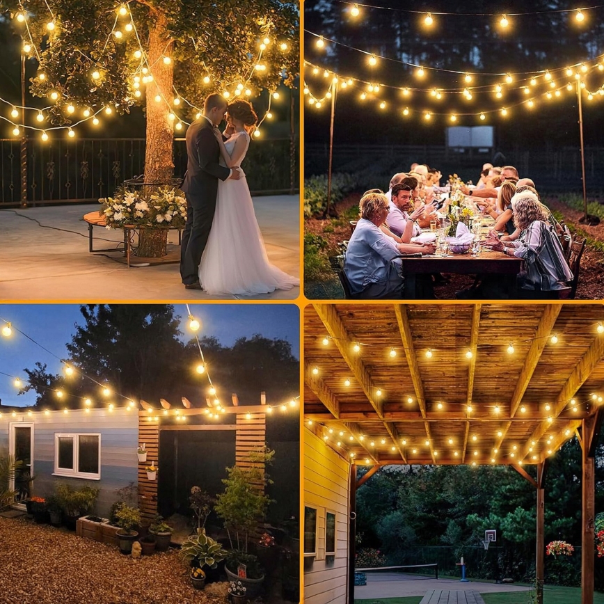 LED Venkovní dekorační řetěz 25xE12/1W/230V 17,5 m IP65 černá