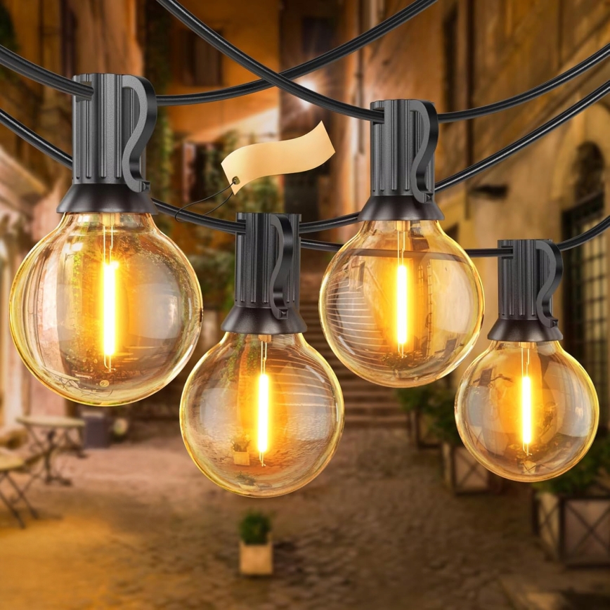 LED Venkovní dekorační řetěz 25xE12/1W/230V 17,5 m IP65 černá