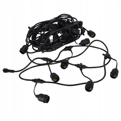 LED Venkovní dekorační řetěz 30xE27/1W/230V 16,44 m IP44 černá