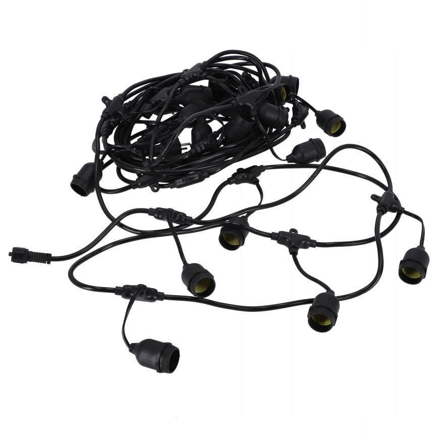 LED Venkovní dekorační řetěz 30xE27/1W/230V 16,44 m IP44 černá