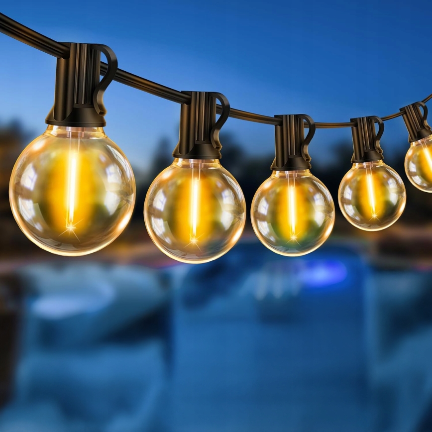 LED Venkovní dekorační řetěz 36xE12/1W/230V 22,35 m IP65 černá