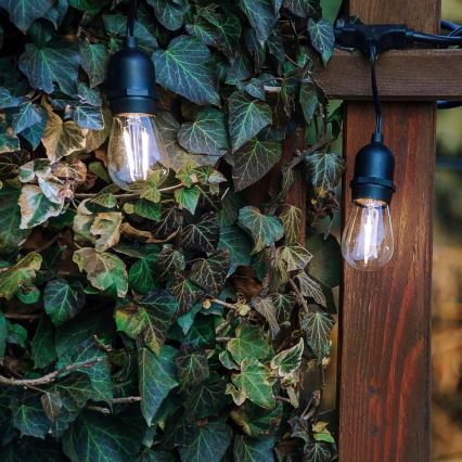 LED Venkovní dekorační řetěz 5xE27/1W/230V 5,94 m IP44 černá