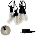 LED Venkovní dekorační řetěz 6xLED/0,6W/230V 4,5 m IP44 černá