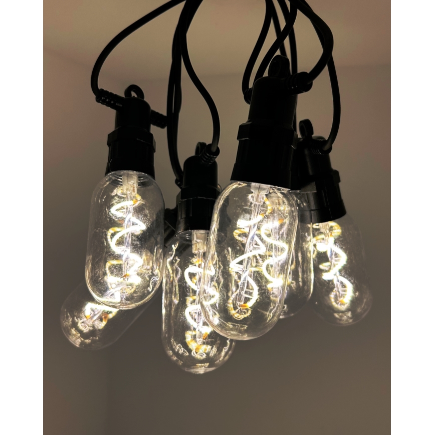 LED Venkovní dekorační řetěz 6xLED/0,6W/230V 4,5 m IP44 černá
