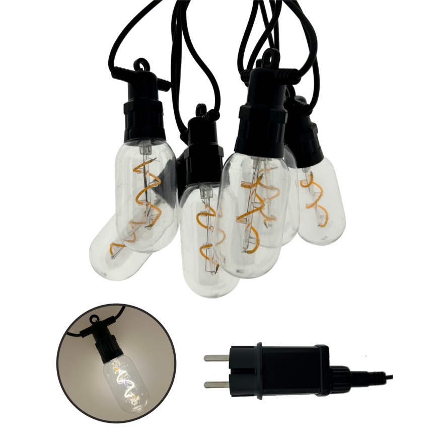 LED Venkovní dekorační řetěz 6xLED/0,6W/230V 4,5 m IP44 černá