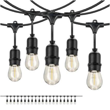 LED Venkovní dekorační řetěz BAJA ST64 20xE27/1W/230V 10,9m IP44 teplá bílá