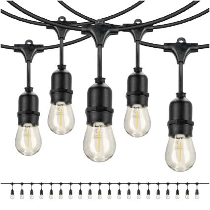 LED Venkovní dekorační řetěz BAJA ST64 20xE27/1W/230V 20,9m IP44 teplá bílá
