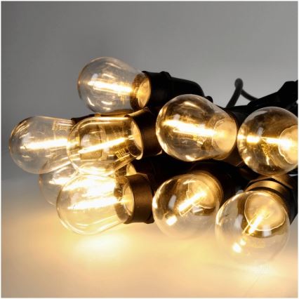 LED Venkovní dekorační řetěz BAJA ST64 20xE27/1W/230V 20,9m IP44 teplá bílá