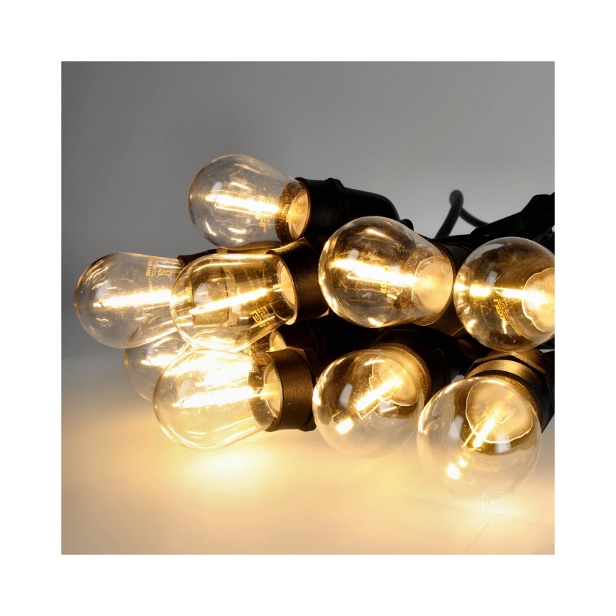 LED Venkovní dekorační řetěz BAJA ST64 20xE27/1W/230V 20,9m IP44 teplá bílá