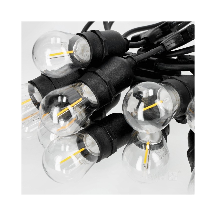 LED Venkovní dekorační řetěz BAJA ST64 20xE27/1W/230V 20,9m IP44 teplá bílá