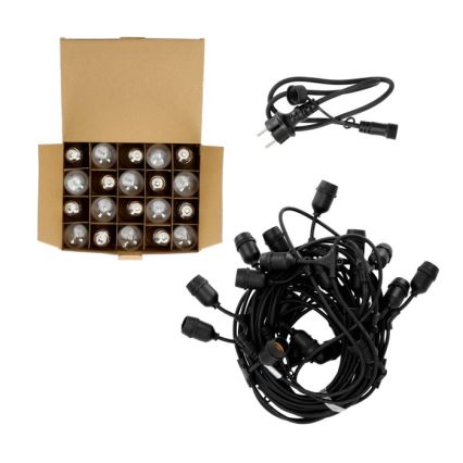 LED Venkovní dekorační řetěz BAJA ST64 20xE27/1W/230V 20,9m IP44 teplá bílá
