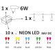LED Venkovní dekorační řetěz PARTY NEON 7,6 m 10xE27/0,6W/36V IP44