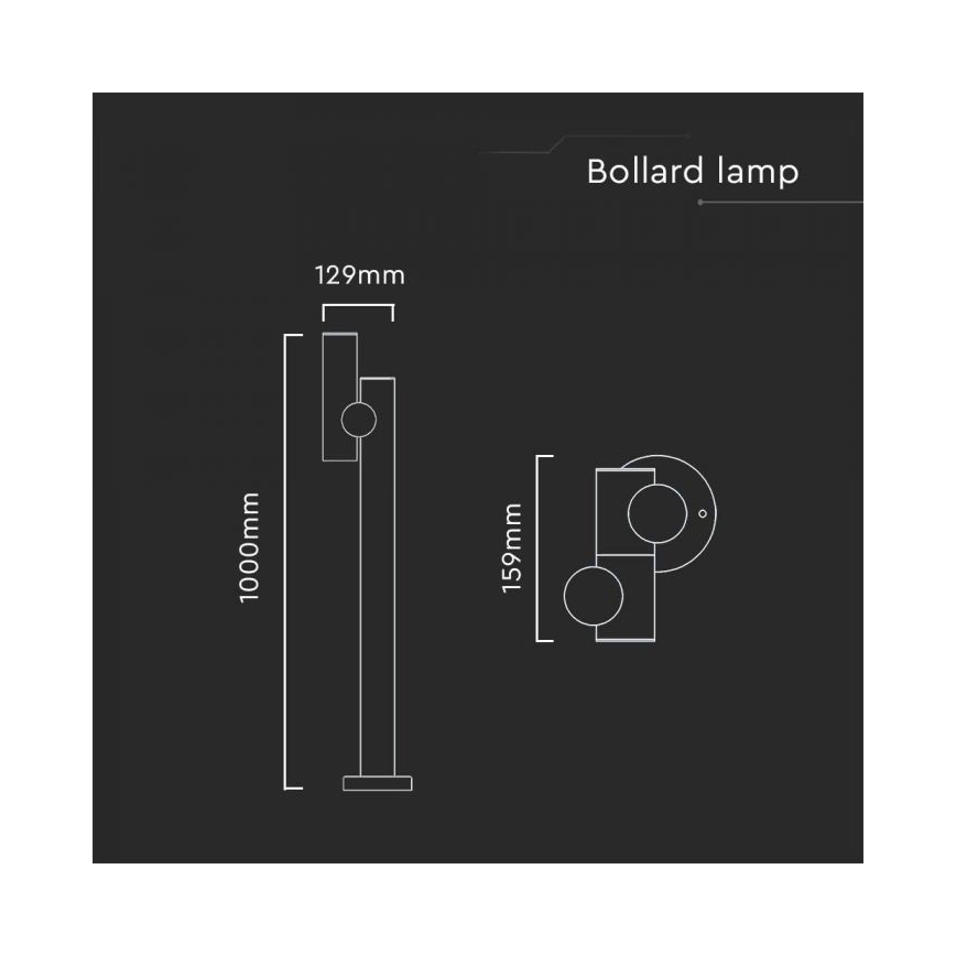 LED Venkovní flexibilní lampa LED/4W/230V 3000K IP44 100 cm černá