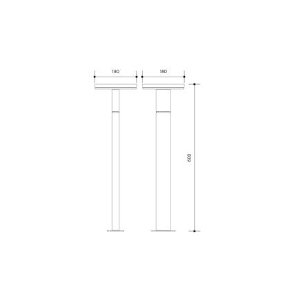 LED Venkovní lampa BARI LED/10W/230V 4000K 60 cm IP54 antracit