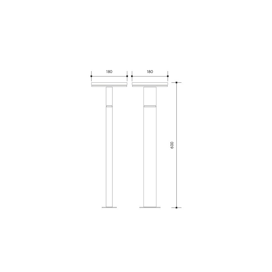 LED Venkovní lampa BARI LED/10W/230V 4000K 60 cm IP54 antracit