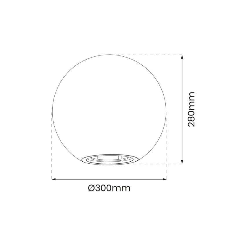 LED Venkovní lampa GLOBO 1xE27/9W/230V pr. 30 cm IP44