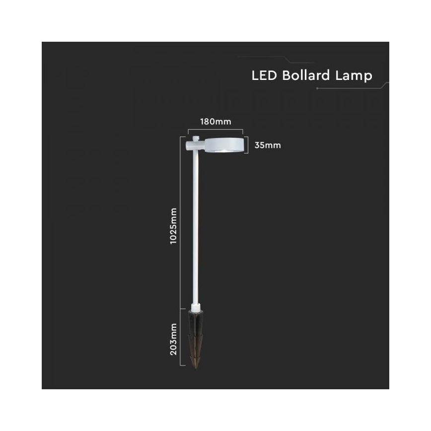LED Venkovní lampa LED/7W/230V 3000K IP65 bílá 102 cm
