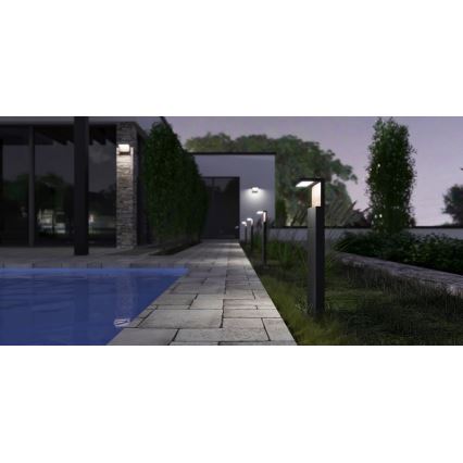 LED Venkovní lampa NATURA LED/12W/230V 4000K 60 cm IP65 hnědá/antracit