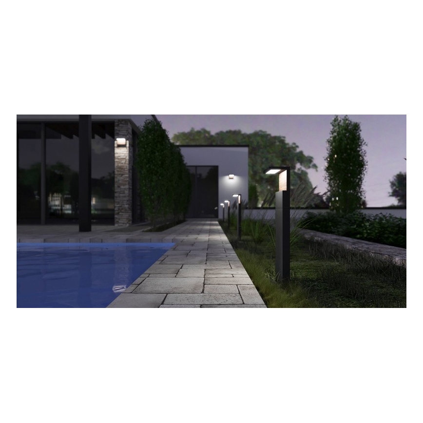 LED Venkovní lampa NATURA LED/12W/230V 4000K 60 cm IP65 hnědá/antracit