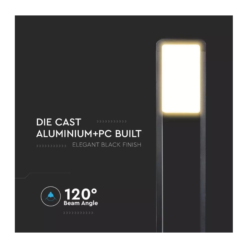 LED Venkovní lampa SAMSUNG CHIP LED/10W/230V 3000K IP65 černá