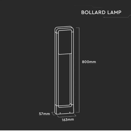 LED Venkovní lampa SAMSUNG CHIP LED/10W/230V 3000K IP65 černá