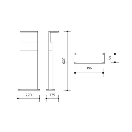LED Venkovní lampa se senzorem NATURA LED/12W/230V 4000K IP54 hnědá/antracit