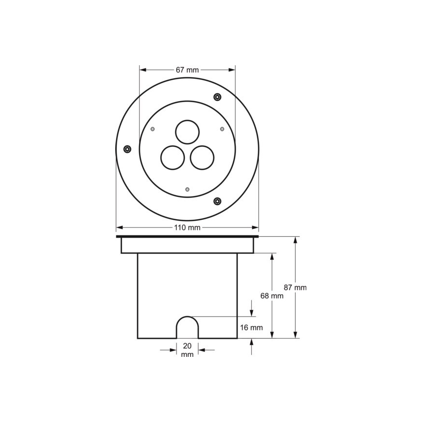 LED Venkovní nájezdové svítidlo SIBAR 3xLED/1W/230V IP67 4000K