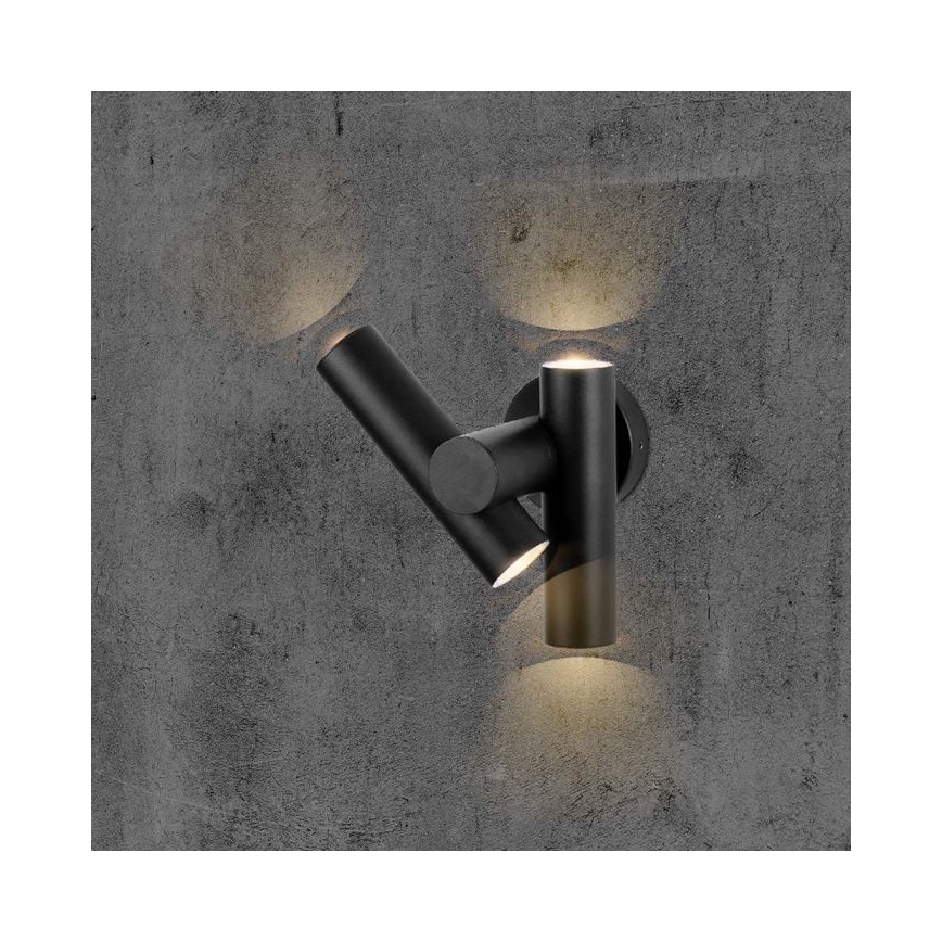 LED Venkovní nástěnné bodové flexibilní svítidlo 2xLED/3W/230V 3000K IP44 černá