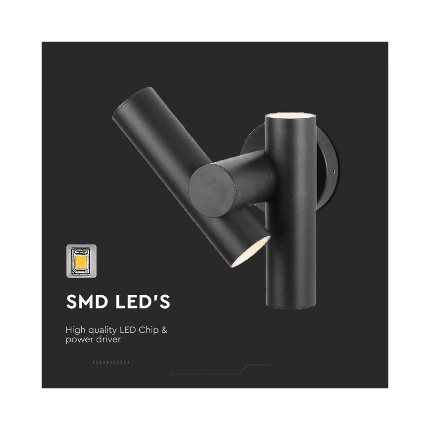 LED Venkovní nástěnné bodové flexibilní svítidlo 2xLED/3W/230V 3000K IP44 černá