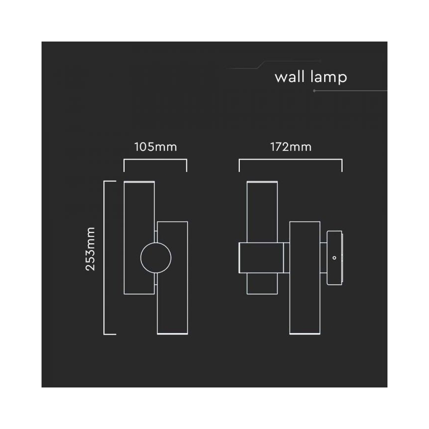LED Venkovní nástěnné bodové flexibilní svítidlo 2xLED/3W/230V 3000K IP44 černá